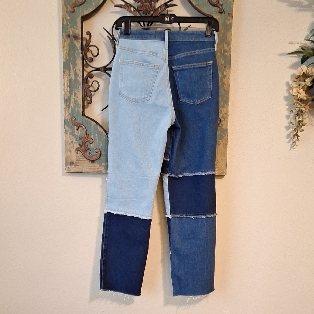 Hollister Patchwork Jeans - Dark and Light Blue. NWOT Size 1 - Picture 2 of 7